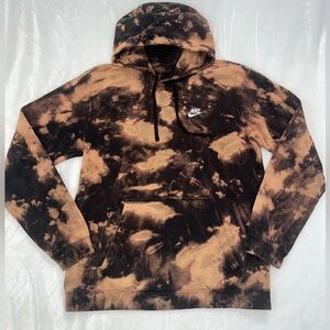 Nike Hoodie Sweatshirt Men's Brown Tie Dye Camo - Large